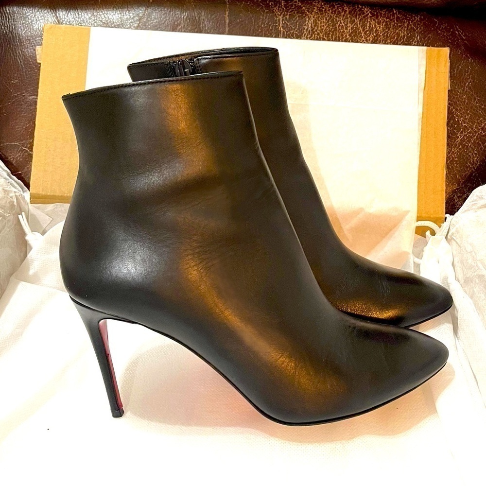 Christian Louboutin Eloise ankle bootie calf 100mm black Napa leather EU37.5